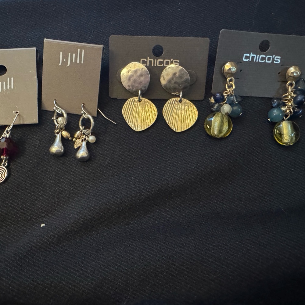 NWT BUNDLE Chico's J Jill Gold & Silver Earrings 4 pairs Pierced ears MSRP $109 - Picture 2 of 16